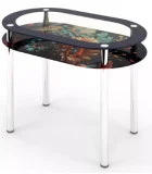 Glass dining table D-08-1 with tempered glass and chrome legs order